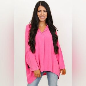 TWO Easel 3/4 sleeve gabby cut top oversized comfy tunics